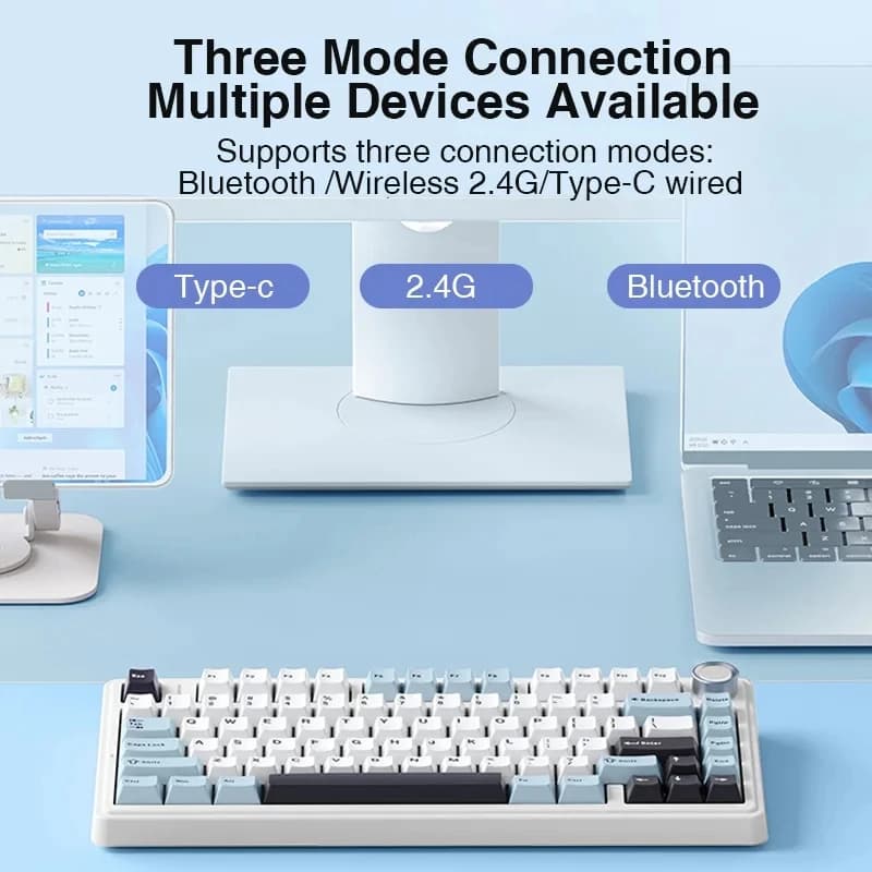 AULA F75 2.4G Wireless/Bluetooth/Tastiera meccanica da gioco cablata RGB Layout personalizzato al 75% Struttura della guarnizione del profilo OEM 2
