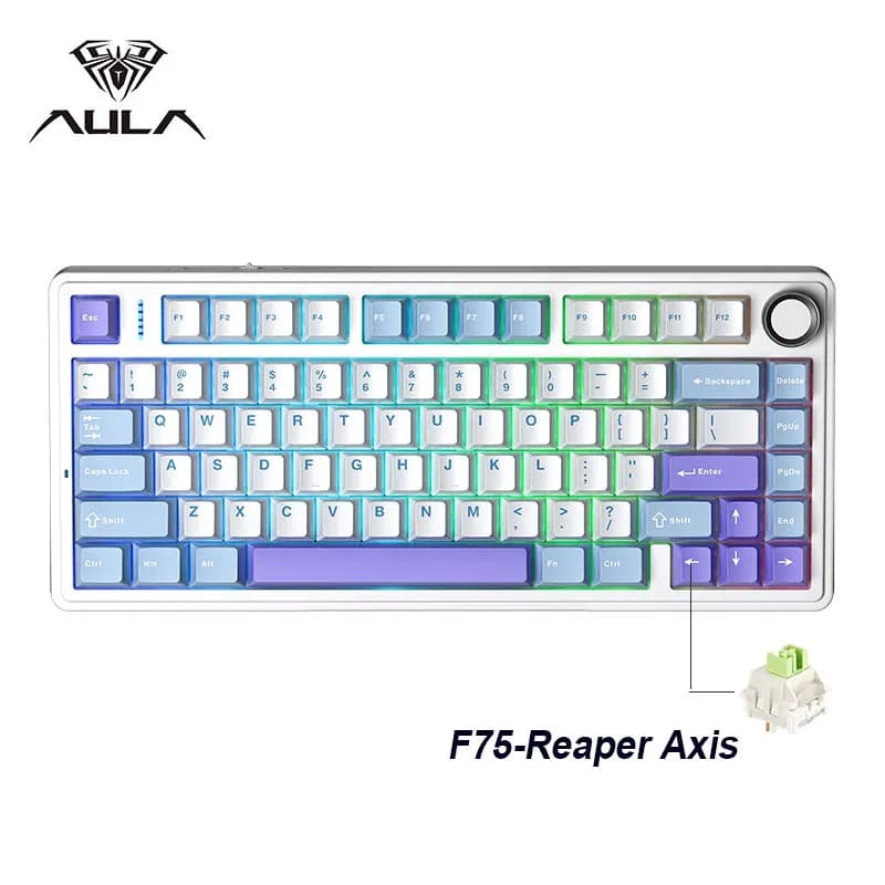 AULA F75 2.4G Wireless/Bluetooth/Tastiera meccanica da gioco cablata RGB Layout personalizzato al 75% Struttura della guarnizione del profilo OEM 14