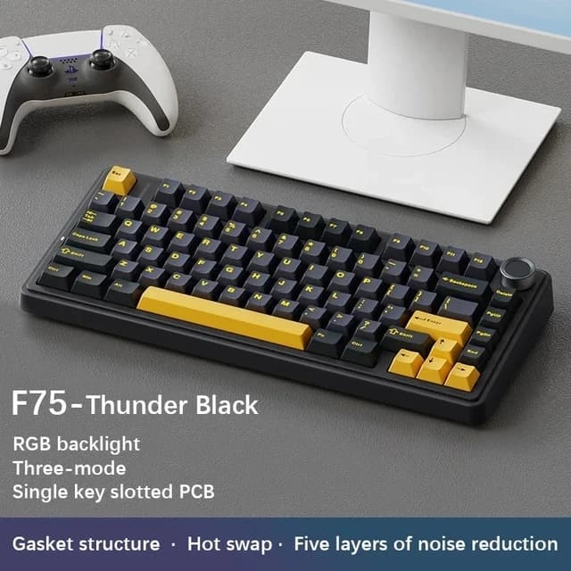AULA F75 2.4G Wireless/Bluetooth/Tastiera meccanica da gioco cablata RGB Layout personalizzato al 75% Struttura della guarnizione del profilo OEM 11