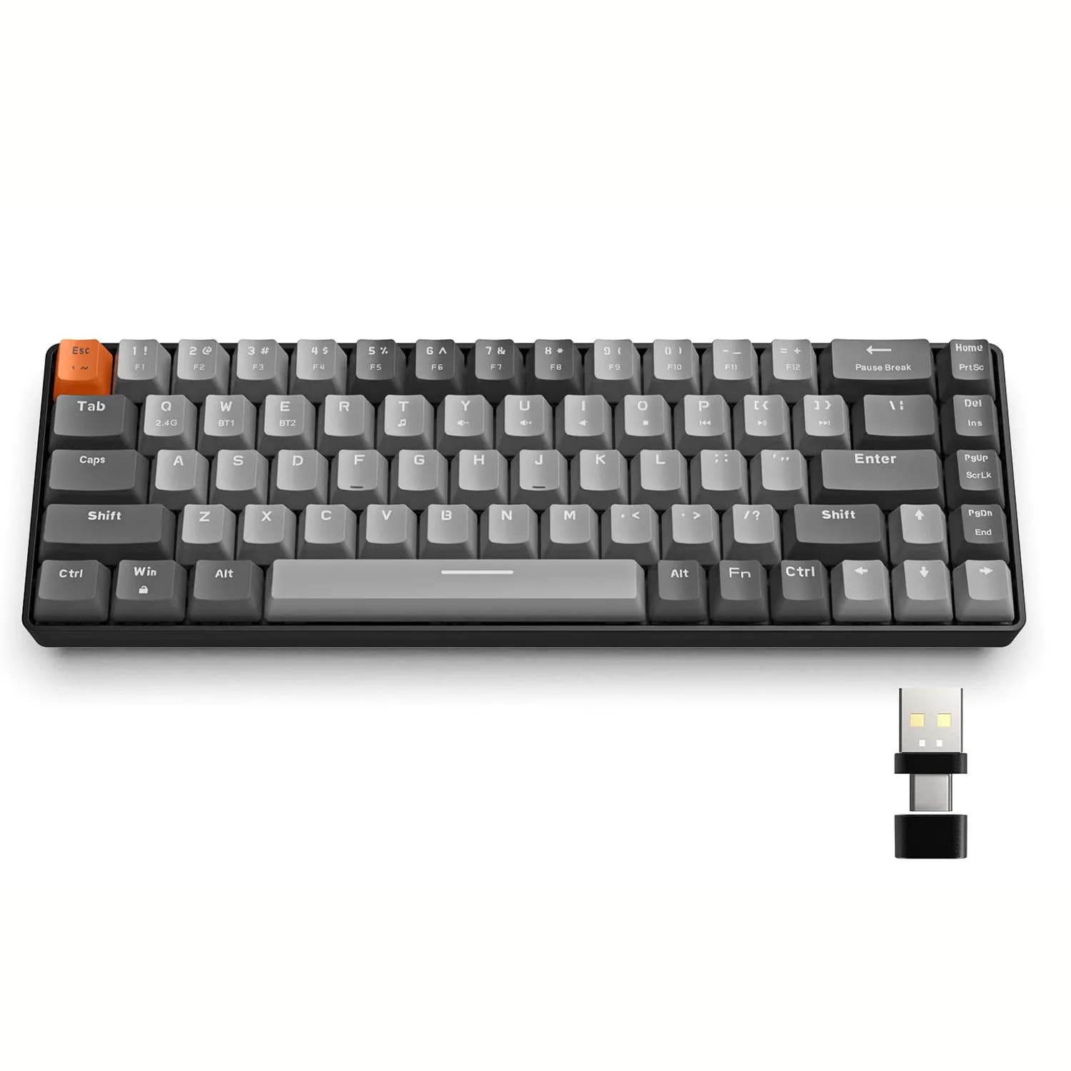 Tastiera Meccanica Wireless Bluetooth 5.0/2.4GHz - 68 Tasti Intercambiabili per Gaming 5