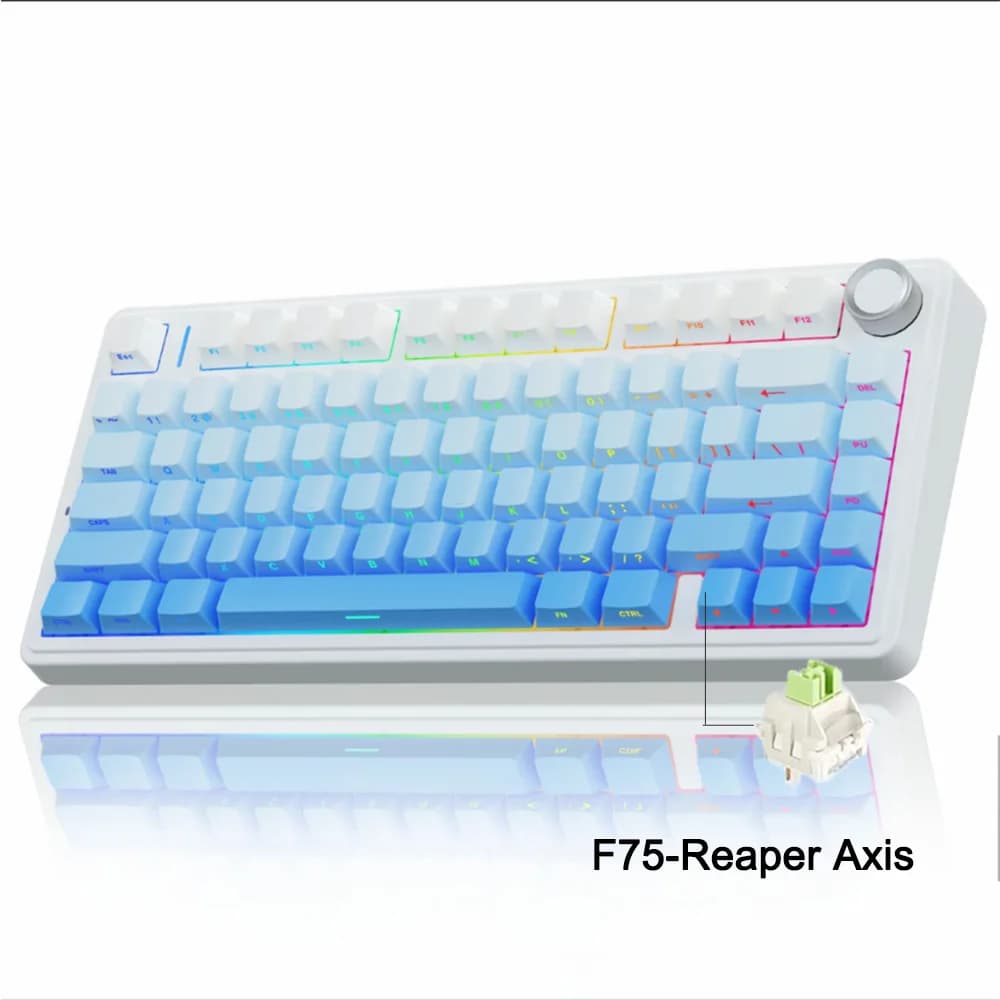 AULA F75 2.4G Wireless/Bluetooth/Tastiera meccanica da gioco cablata RGB Layout personalizzato al 75% Struttura della guarnizione del profilo OEM 13