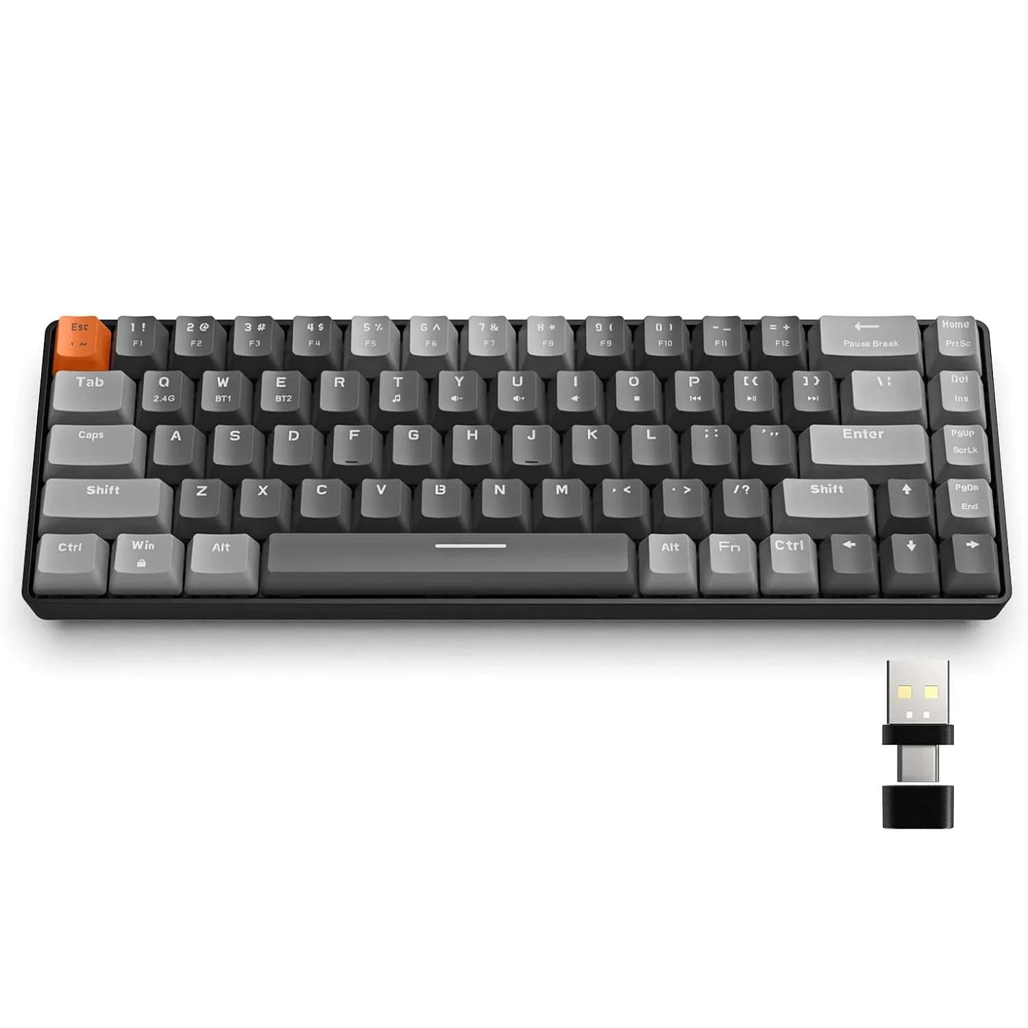 Tastiera Meccanica Wireless Bluetooth 5.0/2.4GHz - 68 Tasti Intercambiabili per Gaming 4